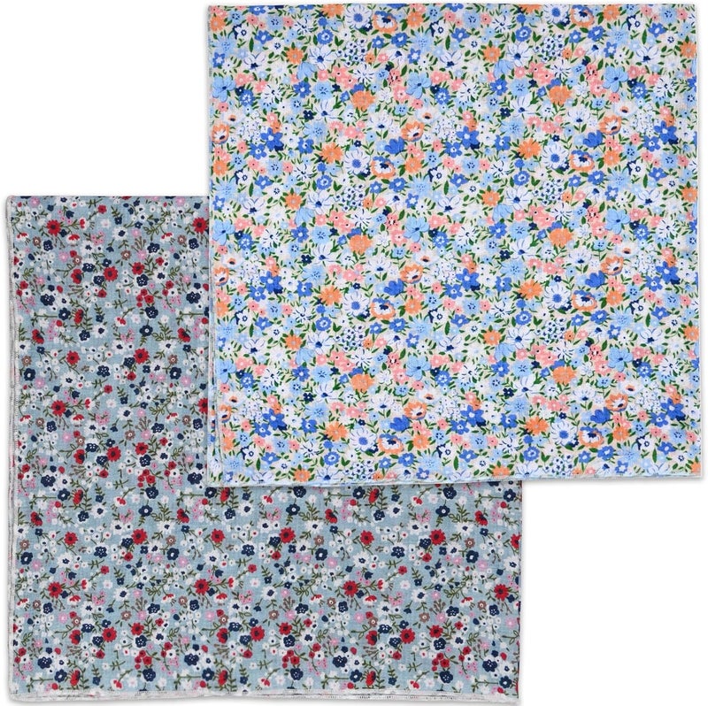 Acigbetter 2 Pack Soft Cotton-Blend Bandana for Women and Men, 21.6''x 21.6'' Neck Head Scarf Summer Thin Bandana Headband - Image 1